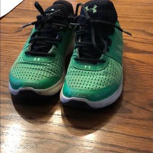 Green boys under armor shoes